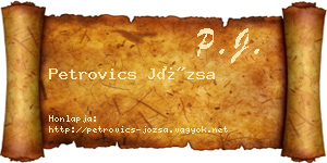 Petrovics Józsa névjegykártya